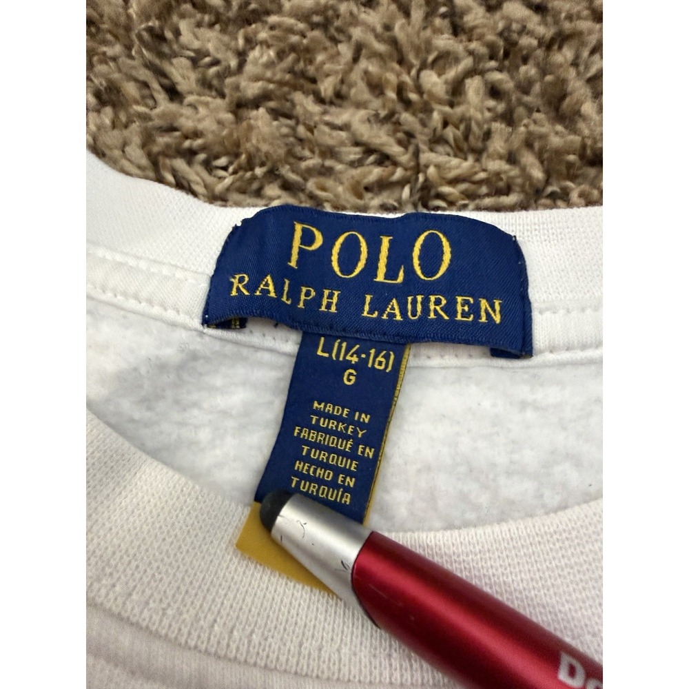 Youth Polo Ralph Lauren Polo Bear Basketball Pullover Crewneck Kids Sz 14-16 (L) - Picture 3 of 7
